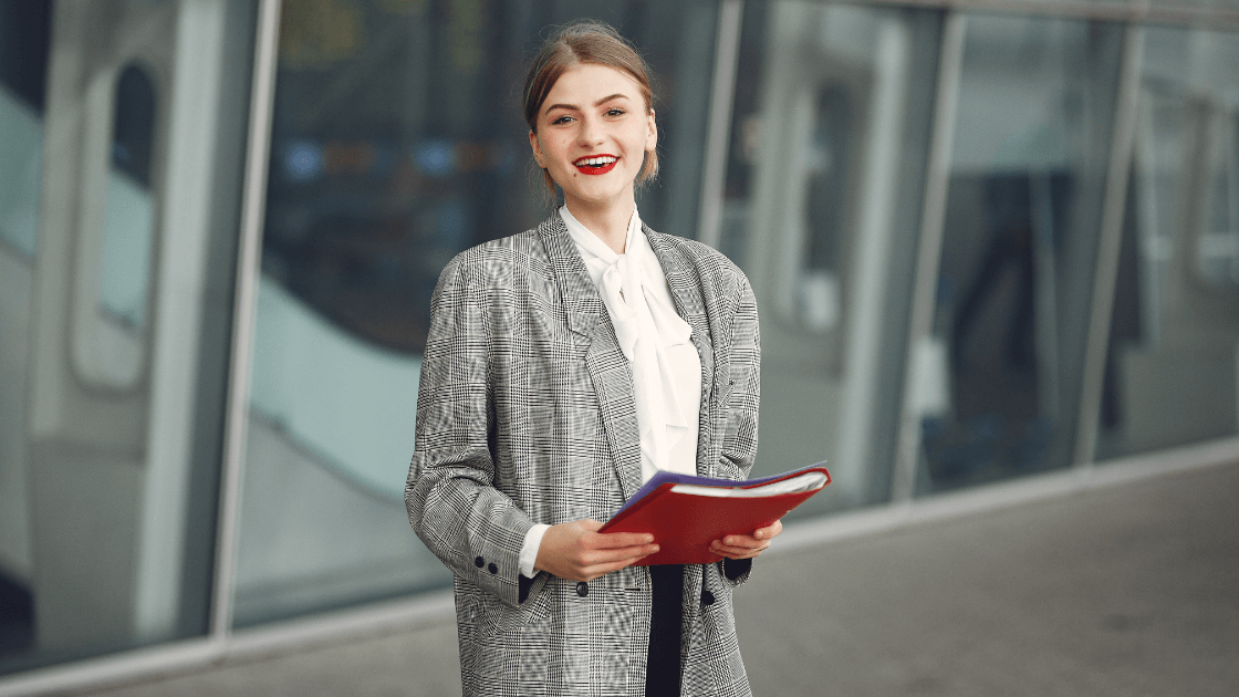 Femal businesswoman smiling