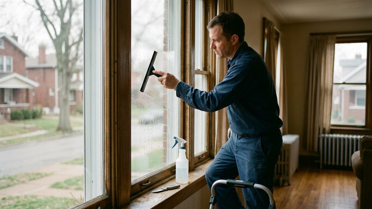 Afternoon sun through a west-facing window in a St. Louis home, the kind of room homeowners consider window film for
